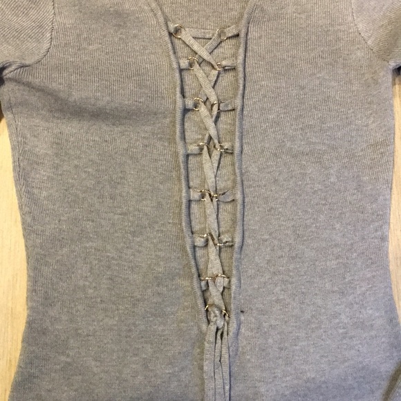 Gorgeous Sexy Gray Sweater Dress - Picture 2 of 8